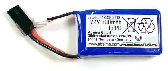 Absima Batterie Lipo 7.4V 800mAh AB30-DJ03 - Bestseller