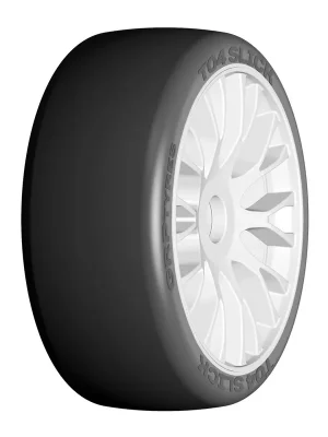 Sonderaktion | GRP Pneus X-Tech 1/8 GT T04 Slick + Jantes Flex Blanches (x2) GTH04