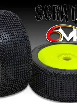6MIK Pneus Truggy Scratch-T + Jantes Ultra Jaunes (x2) TUY18 | Neuheit
