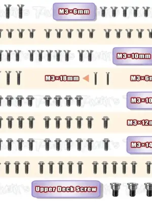 Extra sparen | T-Work‘s Kit complet de Vis Low Profile Titane (127Pcs) X4 TSSU-X4-23-LP