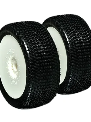 6MIK Pneus Buggy montés collés Rapid + Jantes Ultra Blanches + Inserts (x2) TU10 | Knallerpreis