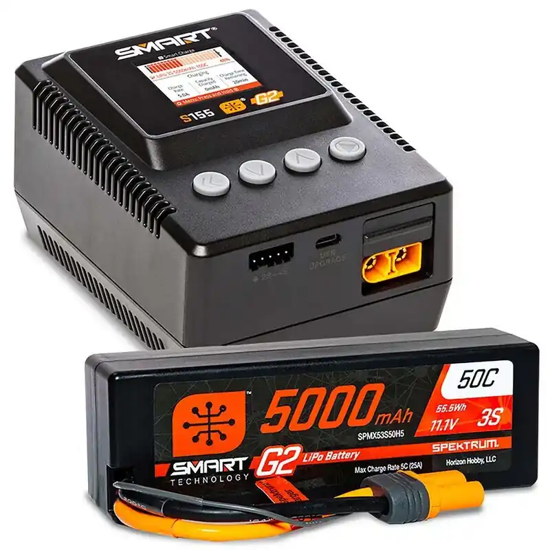 Top bewertet | Spektrum Combo Chargeur Smart S155 + Lipo Smart 11.1v 5000mah 50C IC5