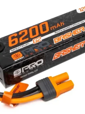 Spektrum Accu lipo Smart G2 Pro Basher 2S 7.4v 6200mah 120C Hard Case IC5 - Letzte Chance