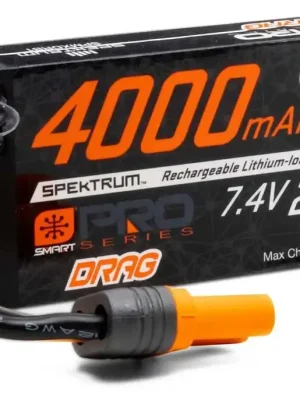 Nur solange der Vorrat reicht - Spektrum Accu lipo Smart Pro Series Drag 2S 7.4v 4000mah 130C Hard Case IC5