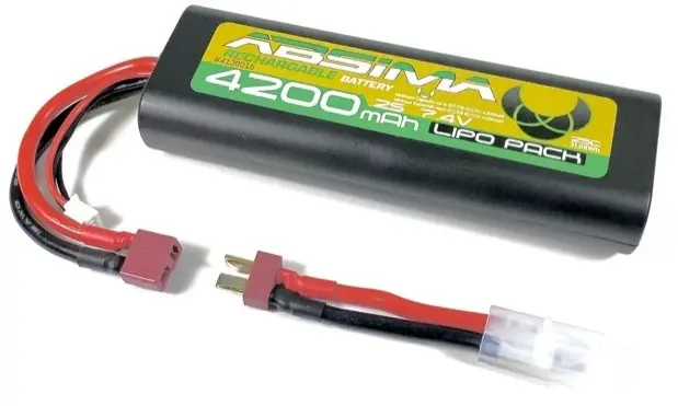 Absima Batterie Lipo 7.4V 4200mAh 25C Dean + Adaptateur Tamiya 4130015 | Sehr gut bewertet