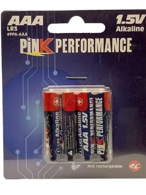 Pink Performance Piles Alcaline AAA 1.5V (x4) PPA-AAA - Ausverkauf