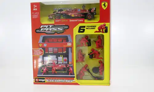 Ferrari SF-24 + Pitbox Set, 2024, 55, C.Sainz, 1 43, Bburago | Neuheit