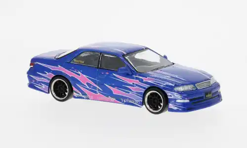 Zertifiziert - Toyota Mark II JZX100, blau/Dekor, 1 64, Tarmac Works