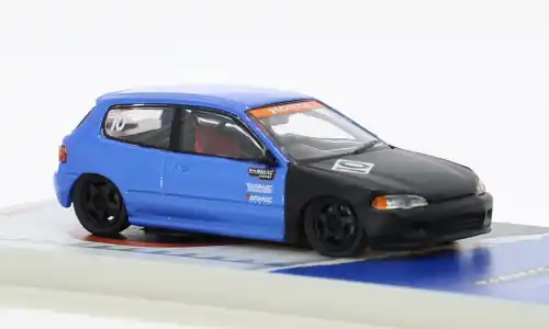 Brandneu | Honda Civic EG6 (Tarmac Works 10th Anniversary), blau/schwarz, 1 64, Tarmac Works