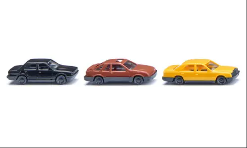 - 3er Set Drei klassische Personenwagen, schwarz/braun, 1982, 1 160, Wiking | Fast ausverkauft