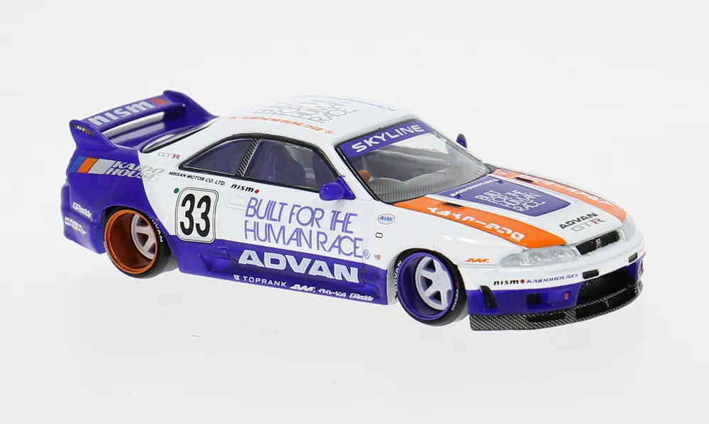 Hochwertig - Nissan GTR (R33) BFTHR V1, weiss/blau, 1995, 1 64, Mini GT