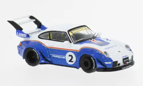 Topseller | Porsche RWB 993, blau/weiss, 1 64, Tarmac Works