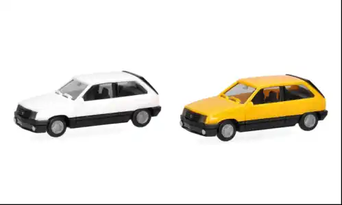 Sicher einkaufen | Opel 2er Set Corsa A SR, weiss/gelb, 1 87, Herpa MiniKit
