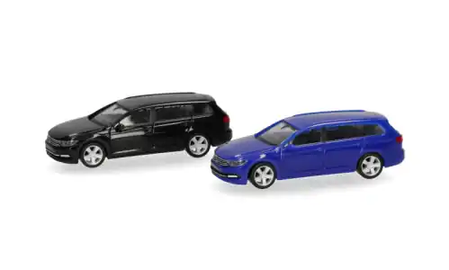 VW 2er Set Passat Variant, schwarz/blau, 1 87, Herpa MiniKit | Extra-Rabatt