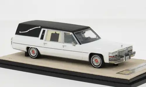 Cadillac Superior Hearse, weiss/schwarz, 1980, 1 43, Stamp Models - Aktionspreis