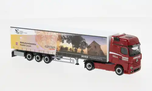 Topseller - Mercedes Actros L, Gärtner Transporte/Kloster Lorsch, 1 87, Herpa