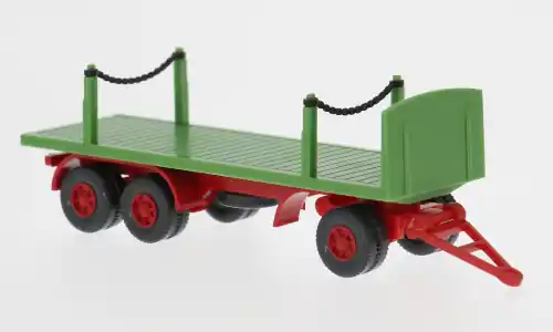 Aktion | - Rungenpritschen-Anhänger, grün/rot, 1962, 1 87, Wiking