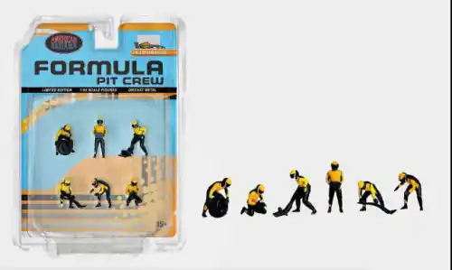 Nur begrenzt verfügbar | Diorama Formula Pit Crew Team Orange, 1 64, American Diorama
