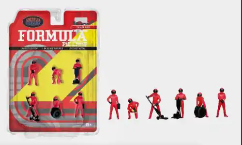 Aktionspreis - Diorama Formula Pit Crew Team Red, 1 64, American Diorama