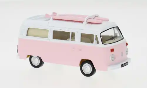 VW T2b Camper Van, rosa/weiss, 1973, 1 43, Norev | Nur wenige verfügbar