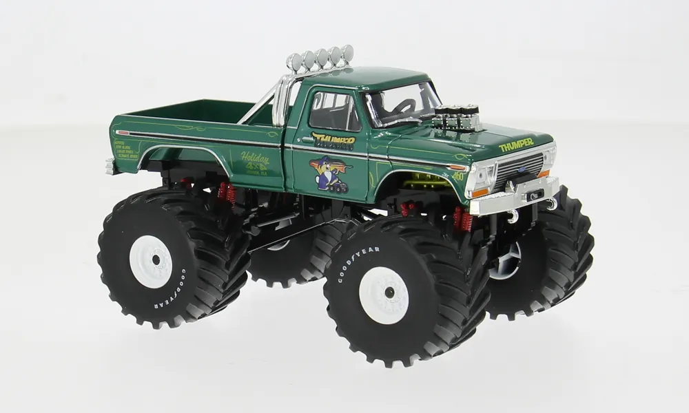 Einfach bestellen - Ford F-250 Monster Truck, grün, 1975, Kings of Crunch Series 5, 1 43, Greenlight