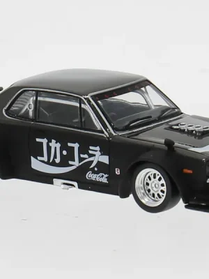 Nissan Skyline GT-R V8 Drift (Hakosuka), schwarz/weiss, Coca Cola (JP), 1 64, Pop Race - Schneller Versand