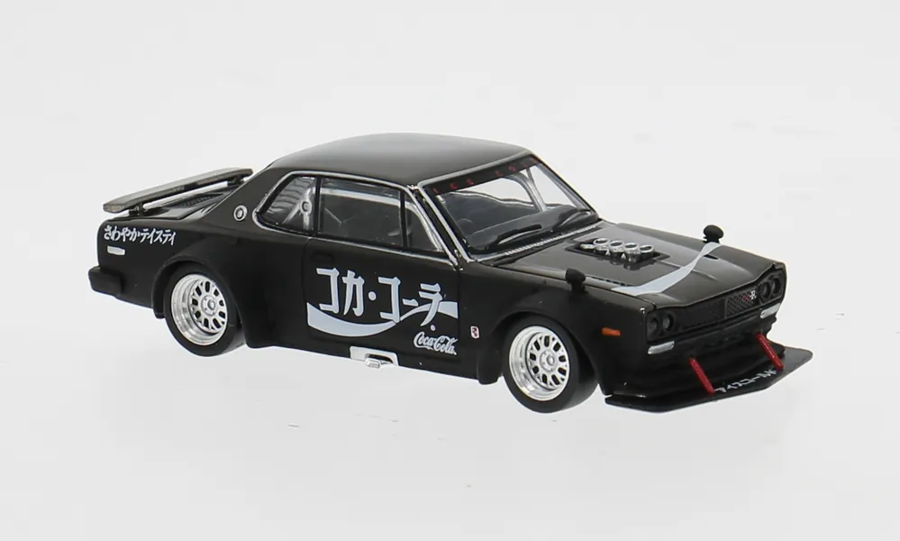 Nissan Skyline GT-R V8 Drift (Hakosuka), schwarz/weiss, Coca Cola (JP), 1 64, Pop Race - Schneller Versand