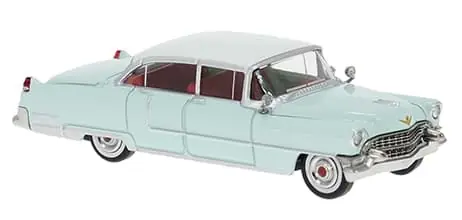 Zertifiziert | Cadillac Fleetwood 1955, -pastellblau/weiß-
