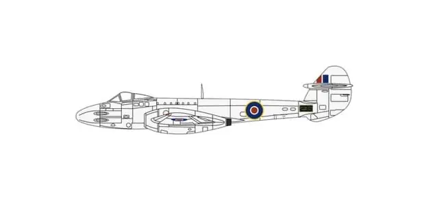 Extra sparen - Vorbestellung Gloster Meteor F3 - 616 Squadron, RAF Melsbroek (1 72) -Oxford Models- (NH11/12.2026)