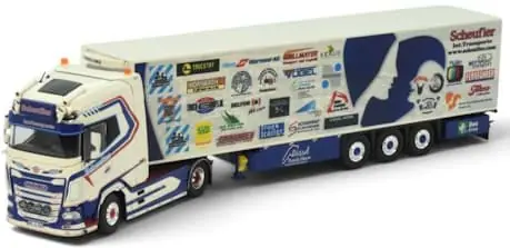 Scheufler - Spendentruck 2025 DAF XG+ Kühlauflieger (Metall 1 50) - Hochwertig