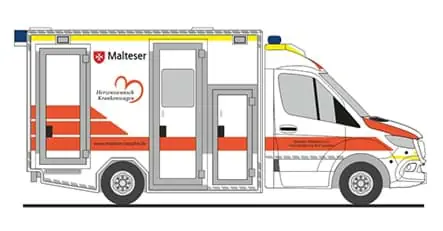 Top-Qualität - Vorbestellung Malteser Bad Laasphe-Herzenswunsch Krankenw. GSF RTW ´18 -Einsatzserie 1 87- ***Neuheit 09_10_2026***