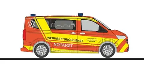 Qualitätsprodukt | Vorbestellung Werkrettungsdienst VW Wolfsburg VW Transp. -Einsatzserie 1 87- ***Neuheit 09_10_2026***