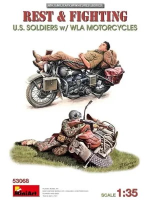 US-Soldaten-Figuren mit WLA-Motorrad im Maßstab 1 35 - Mini Art - Bestpreis