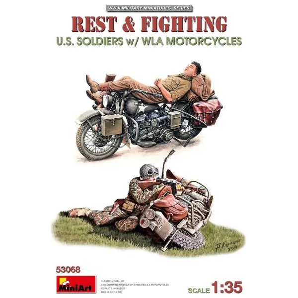 US-Soldaten-Figuren mit WLA-Motorrad im Maßstab 1 35 - Mini Art - Bestpreis