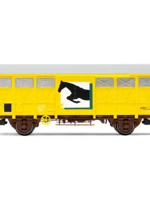 Wagon fermé SNCF à 2 essieux Gs pour le transport de chevaux, jaune - Jouef - Preisnachlass