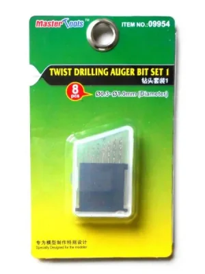 Zertifiziert - Modellwerkzeuge Set mit 8 Bohrern (0,3-1,0 mm) - Master Tools