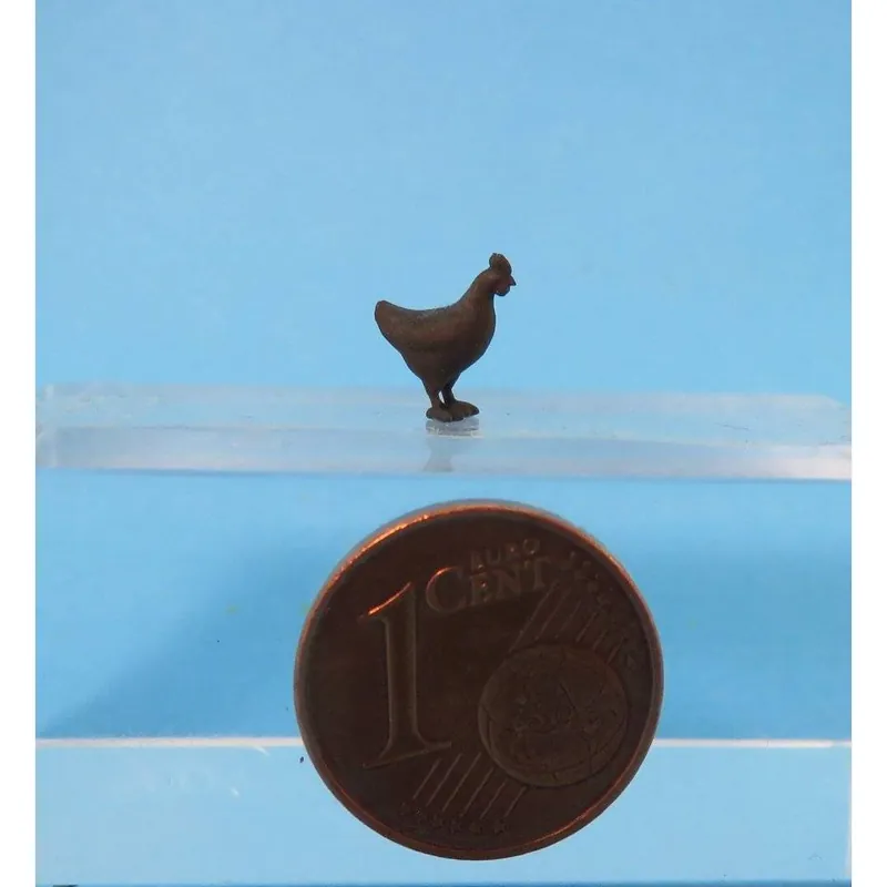 Direkt kaufen | Klingenhöfer Miniaturen 0-TH03-3 - Huhn dunkelbraun einfarbig H ca. 0,8 cm (1 45)