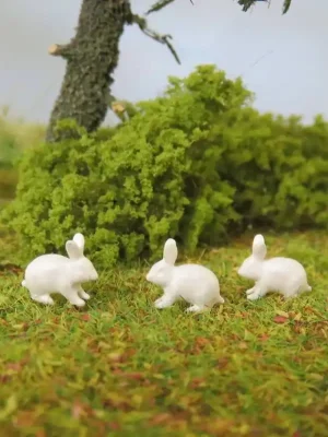 Klingenhöfer Miniaturen 0-TK01-1 - 3 Kaninchen weiss - Sofort kaufen
