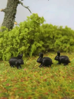 Klingenhöfer Miniaturen 0-TK01-2 - 3 Kaninchen schwarz - Geprüfte Qualität