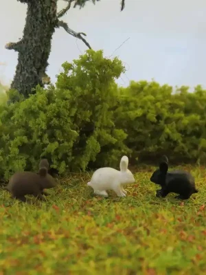 Herstellerpreis | Klingenhöfer Miniaturen 0-TK01 - 3 Kaninchen (1 45)