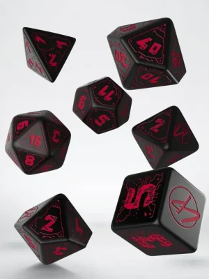 Cyberpunk Red Würfel Set - Blood over Chrome - Rabatt