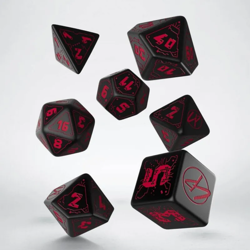 Cyberpunk Red Würfel Set - Blood over Chrome - Rabatt