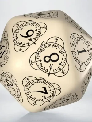 D20 Level Counter Beige & schwarzer Würfel - Direkt ab Werk
