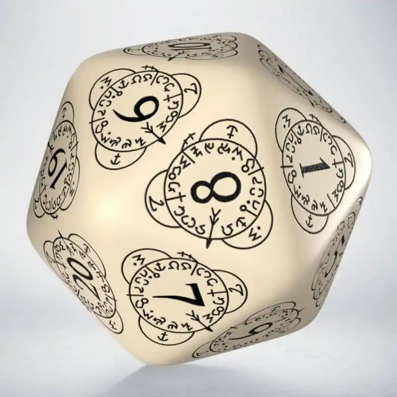 D20 Level Counter Beige & schwarzer Würfel - Direkt ab Werk
