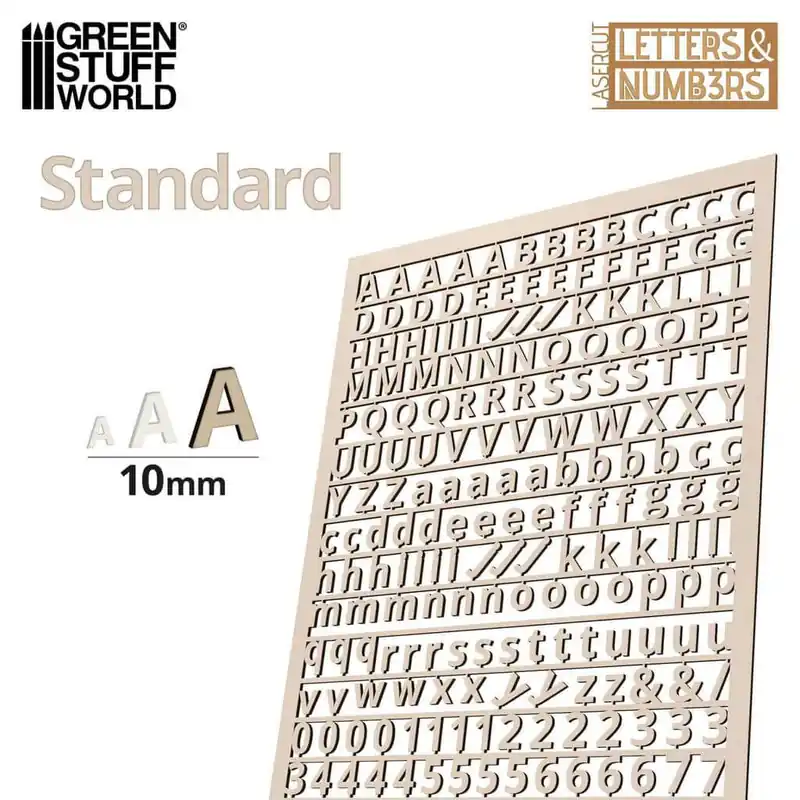 Auf Lager - Buchstaben und Zahlen 10 mm - Standard