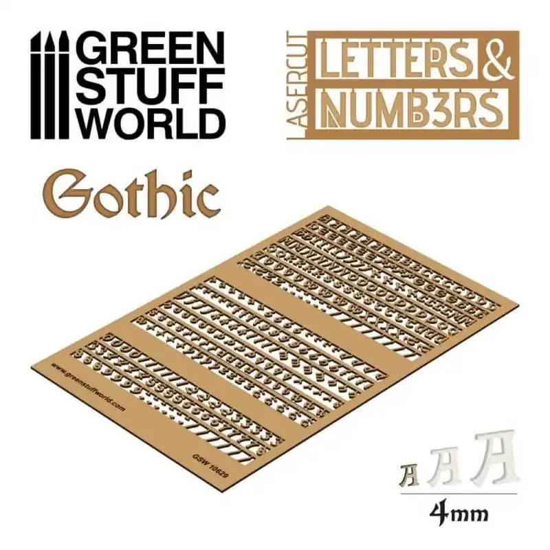 Buchstaben und Zahlen 4 mm - Gotisch | Neues Produkt