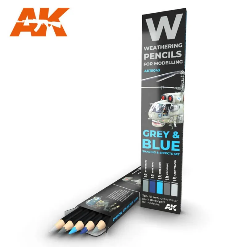 Watercolor Pencil Set Grey and Blue Camouflages | Versandbereit