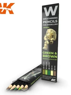 Watercolor Pencil Set Green and Brown Camouflages - Schnäppchen