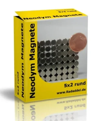 10 x Neodym Magnete Rund 5x2 mm - Preisvorteil