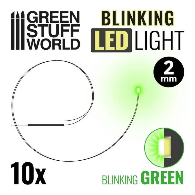 Blinkende LEDs - GRÜN - 2mm - Nur solange der Vorrat reicht